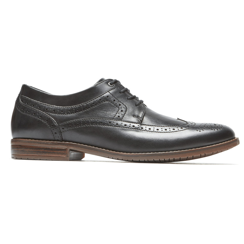 Rockport Singapore Mens Oxfords - Style Purpose 3 Wingtip Black - HR3720541